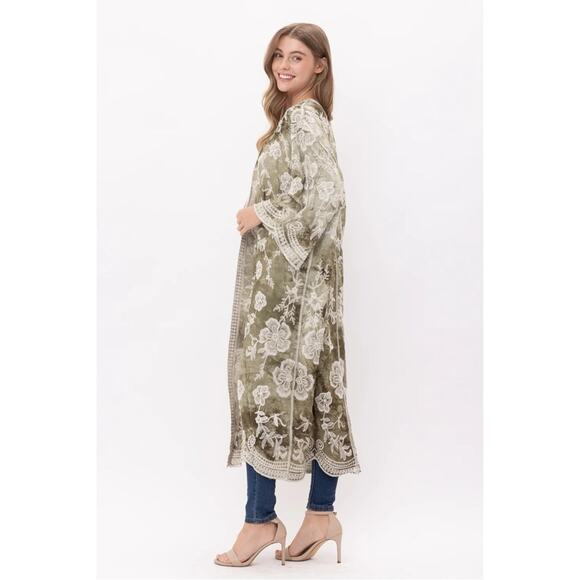 Raj Emery Embroidered Duster Kimono - Picture 9 of 16